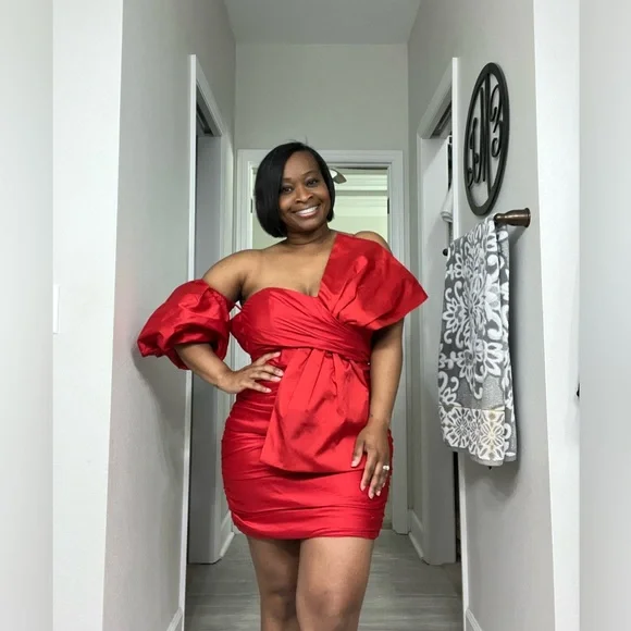 ASOS Red Bow Dress - Picture 1 of 2